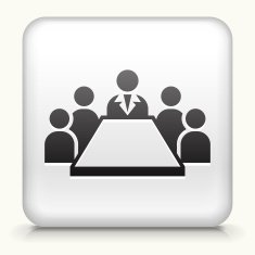 Square Button with Business Meeting N2