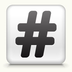 Square Button with Hashtag