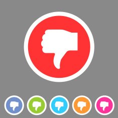 Thumbs down dislike icon flat web sign symbol logo label N2