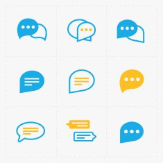 Colorful Speech bubble icons on white background Vector illustr