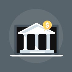 Bank flat style colorful vector icon