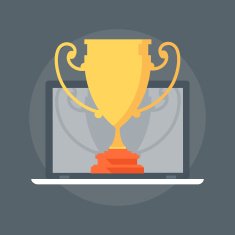 Award flat style colorful vector icon