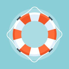Security Service Life Buoy flat style colorful vector icon