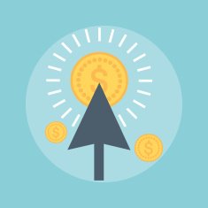 Pay Per Click flat style colorful vector icon