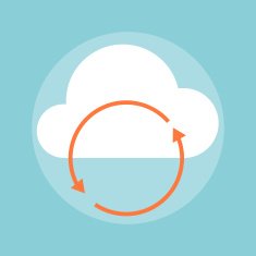 Cloud Computing flat style colorful vector icon N3