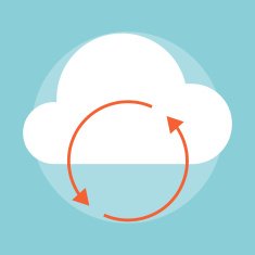 Cloud Computing flat style colorful vector icon N4