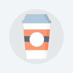 Coffee flat style colorful vector icon