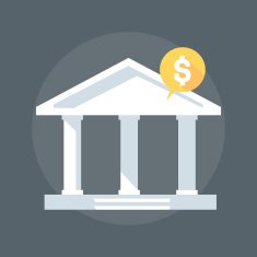 Bank flat style colorful vector icon N2