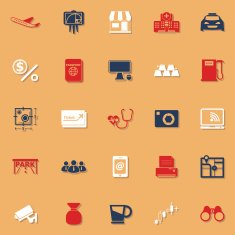 Application classic color icons with shadow