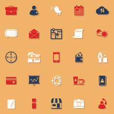 Mobile classic color icons with shadow