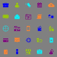 Mobile fluorescent color icons