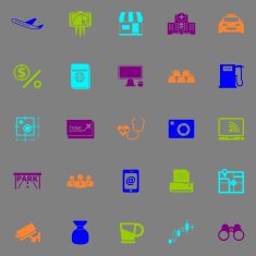 Application fluorescent color icons
