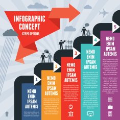 Infographic Business Concept Steps Options N2