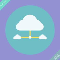 Cloud network connection - vector illustration