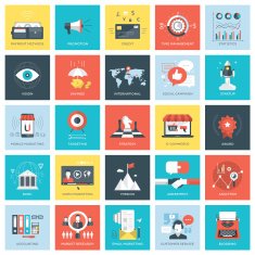Business icons squares N2