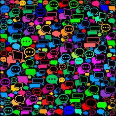 Communication & Chat Bubbles on Seamless Background