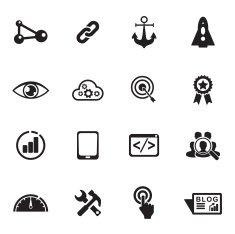 Internet marketing Icons set01 Blach series - Chill