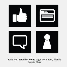 Basic Icon Set Like Home Page Comment Friends N2