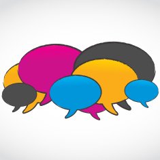 abstract colorful speech bubbles