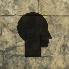 Man silhouette profile picture Flat modern web button and space N4