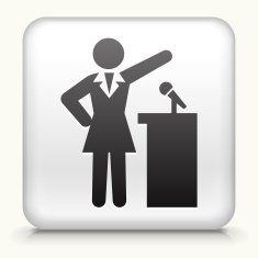 Square Button with Public Speaking