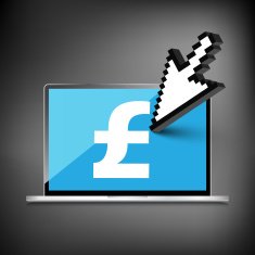 High-quality laptop screen with the Pound symbol Economy concep N2