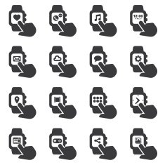 Smartwatch Function Silhouette icons