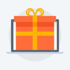 Gift Box flat style colorful vector icon N2