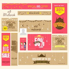 Social media ads header or banner for Eid festival celebration N2