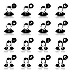 Icons set with reflection Users