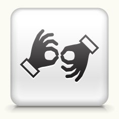 Square Button with Sign Language