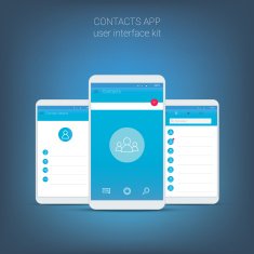 Flat design user interface for smart phone or mobile contact