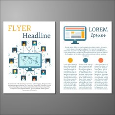 Template for flyers or booklets on social network theme