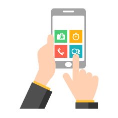 Hands holding a smart phone - VECTOR N2