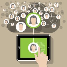 Social Media Network - Tablet connected