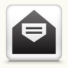 White Square Button with Open Letter Icon N2