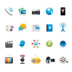 Communications media icons