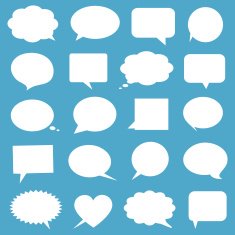 Vector set of various bubbles for speech