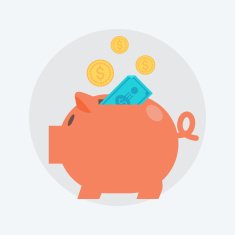 Savings Flat style colorful vector icon N2