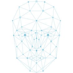 Face network illustration blue