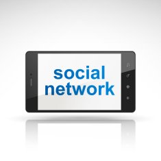 social network words on mobile phone