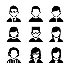 Managers and Programmers User Icons Set Vector