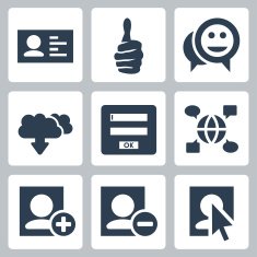 Vector social network icons set N2