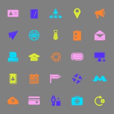 Contact connection color icons on gray background