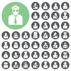 Job Avatar icon set Vector Illustration eps10