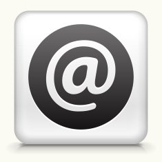 White Square Button with Email Symbol N2