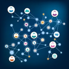 People network background with communication icons N4