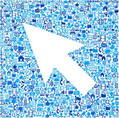 Cursor on vector technology pattern Background