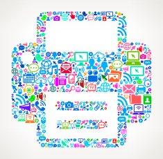 Printer on Modern Technology & Communication interface icon Pattern