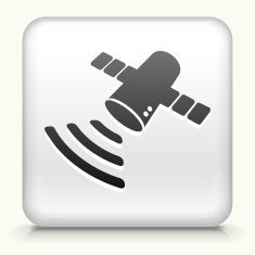 Square Button with Artificial Satellite
